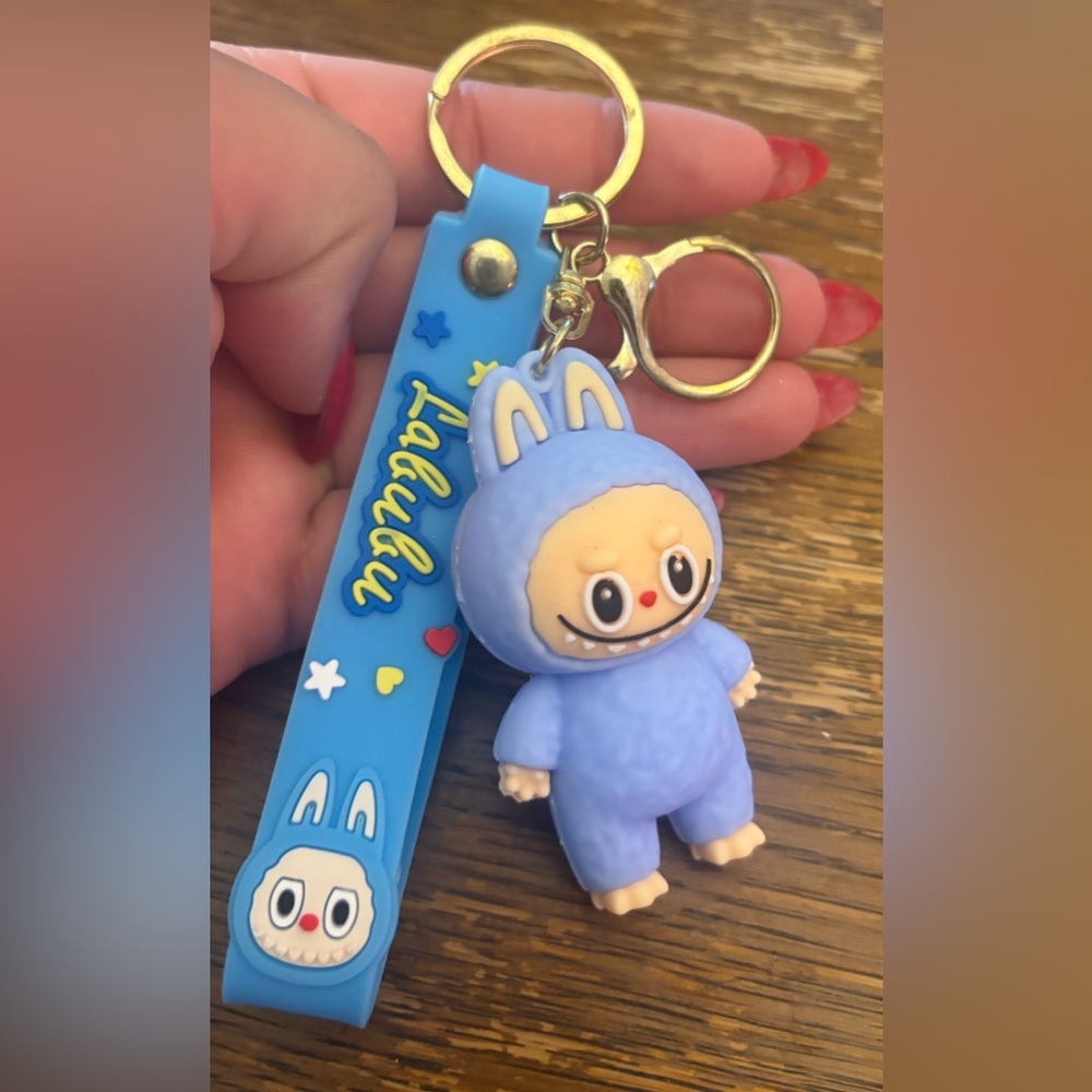 Labubu Light Blue Standing Collectible Keychain